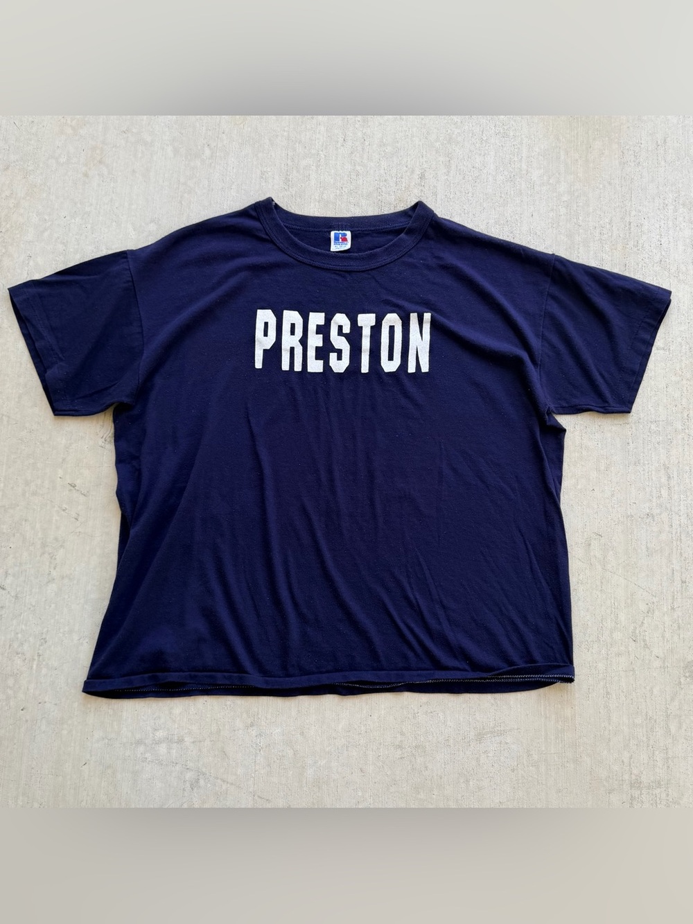 Vintage Preston College T Shirt Russell Athletic Made In USA Single Stitch 80s